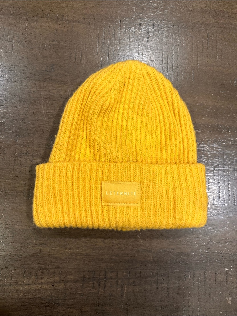 Ribbed Knit Beanie in Yellow - Men